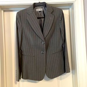Women’s Tahari Size 10 blazer, grey with white pinstripes
